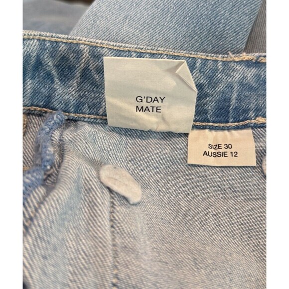 Rollas Womens Jeans Blue Denim High Rise Wide Leg G Day Mate Medium Wash Size 30 - Picture 12 of 13